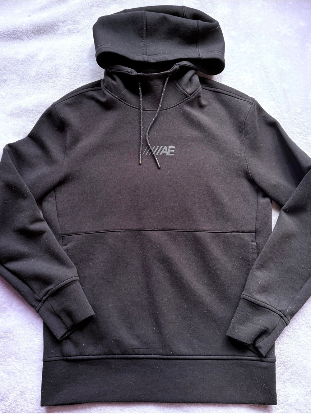 American Eagle Outfitters Black Pullover Hoodie with Subtle Logo